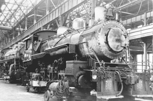 SR 2-8-0 #385 in the Back Shops at Spencer, NC